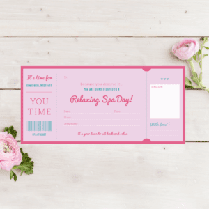 Spa Day Treatment Ticket Gift designed in Manchester By Rodo Creative