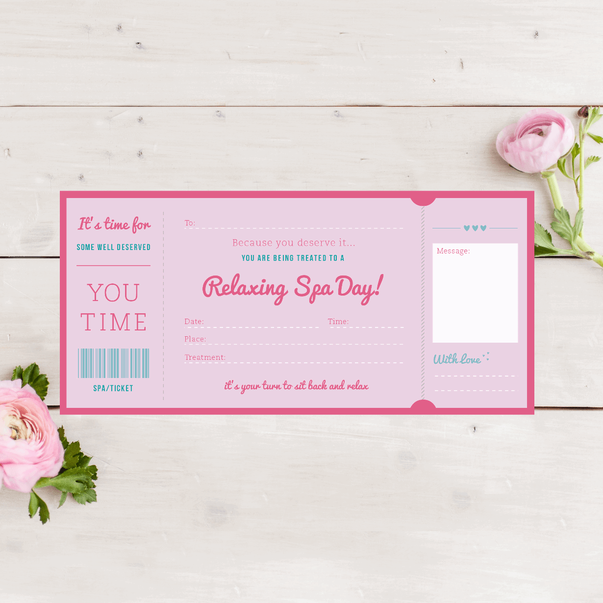 Spa Day Treatment Ticket Gift designed by Rodo Creative in Manchester