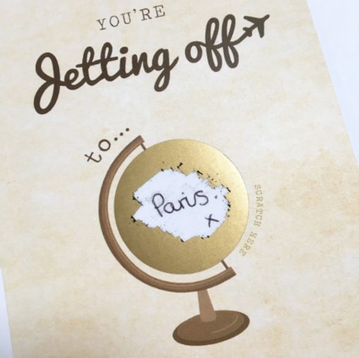 Travel Card Jetting Off Surprise Scratch Off - Designed by Rodo Creative