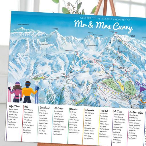 Ski Themed Table Plan designed by Rodo Creative in Manchester
