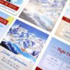 ski pass wedding invitation with lanyard and ski slope details. fun unique invitation for a party or event.