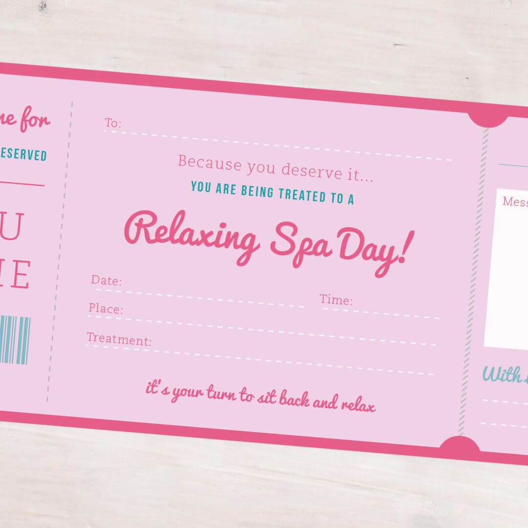Spa Day Treatment Ticket Gift Rodo Creative