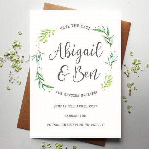 Watercolour Botanical Save the Date - Designed by Rodo Creative