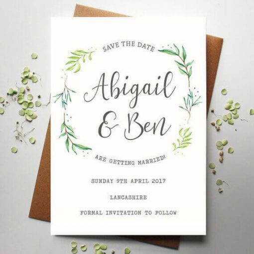 Watercolour Botanical Save the Date - Designed by Rodo Creative