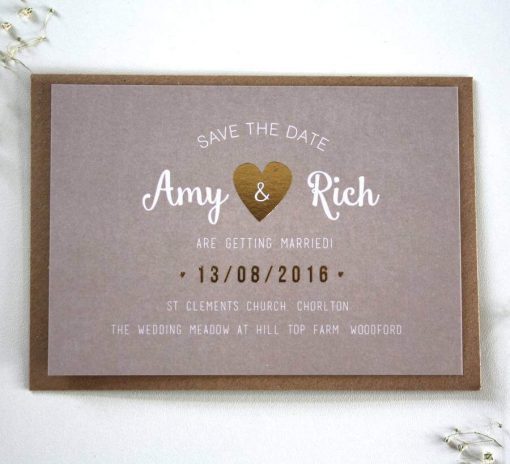 Rustic Love Heart Save The Date - Designed by Rodo Creative