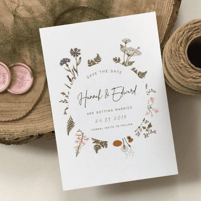 Botanical Garden Save the Date Card - Designed by Rodo Creative