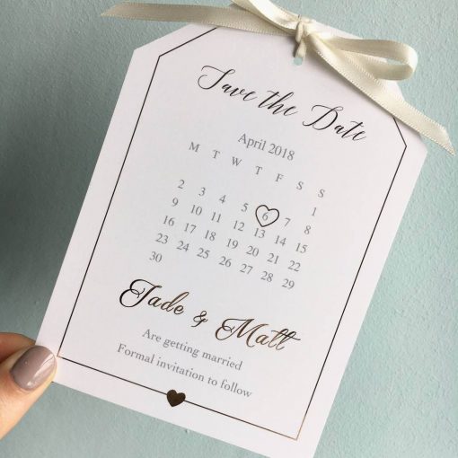 Gold Foil Save The Date Tag - Designed by Rodo Creative