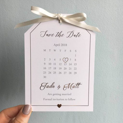 Gold Foil Save The Date Tag - Designed by Rodo Creative