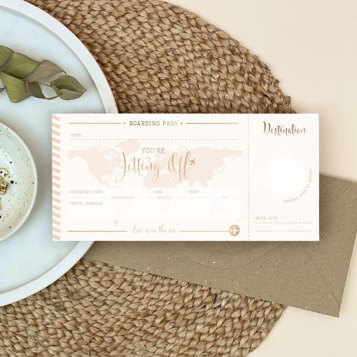 Love Is In The Air Foiled Scratch Off Boarding Pass - Designed by Rodo Creative