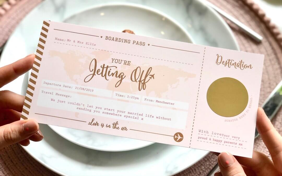 Love Is In The Air Foiled Scratch off Boarding Pass - by Rodo Creative