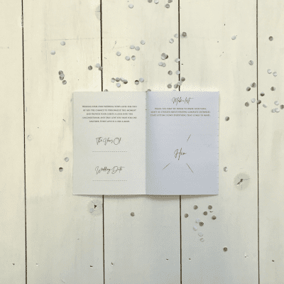 Elegant Light Grey Vow Book - Designed by Rodo Creative in Manchester