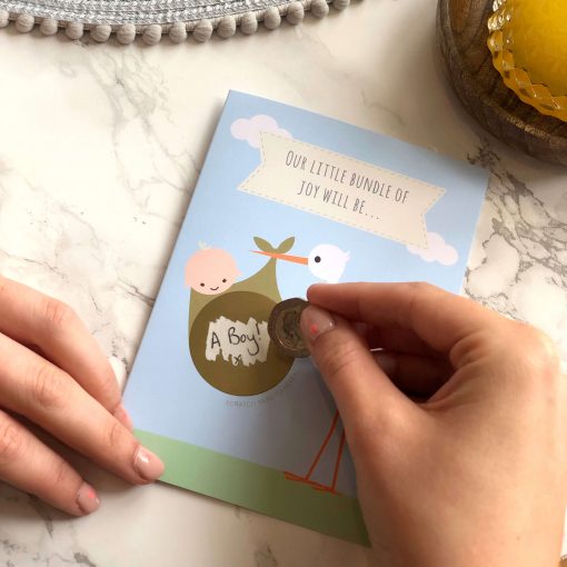 Scratch Off Baby Gender Announcement Card - Designed by Rodo Creative