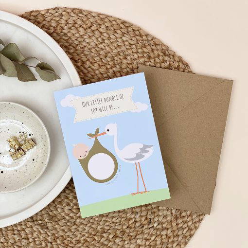 Baby Gender Announcement Stork Card - Designed by Rodo Creative