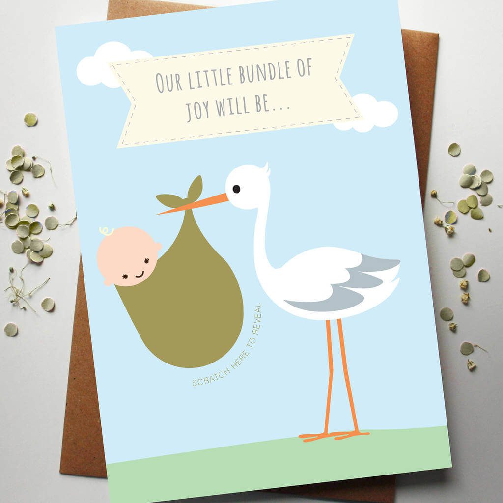 Scratch Off Baby Gender Announcement Card Designed by Rodo Creative
