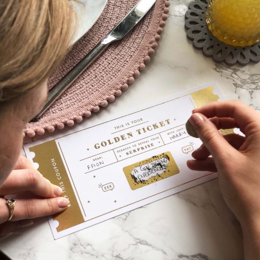 Golden Ticket scratch off - Designed by Rodo Creative in Manchester