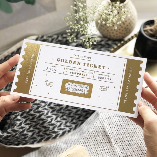 Golden Ticket scratch off - Designed by Rodo Creative in Manchester