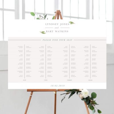 Delicate Foliage Table Plan - Designed by Rodo Creative in Manchester