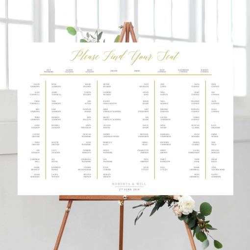 Elegant Gold Table Plan - Designed by Rodo Creative in Manchester