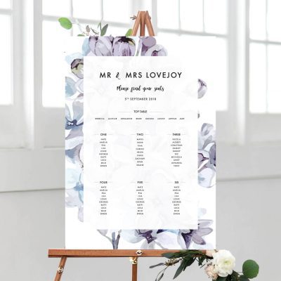 Lilac Petals Table Plan - Designed by Rodo Creative in Manchester