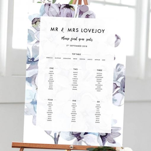 Lilac Petals Table Plan - Designed by Rodo Creative in Manchester