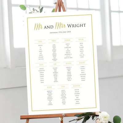 Modern Gold Table Plan - Designed by Rodo Creative in Manchester