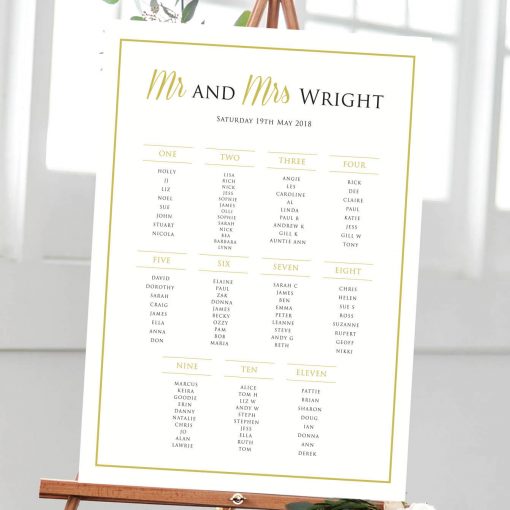 Modern Gold Table Plan - Designed by Rodo Creative in Manchester