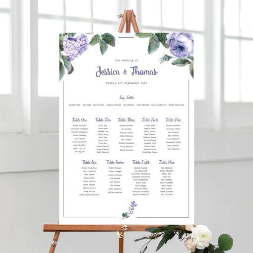 Wild Roses Table Plan - Designed By Rodo Creative in Manchester