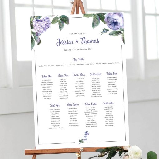 Wild Roses Table Plan - Designed By Rodo Creative in Manchester