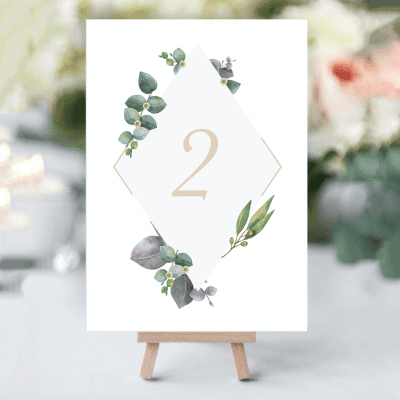 Delicate Foliage Table Numbers - designed by Rodo Creative in Manchester