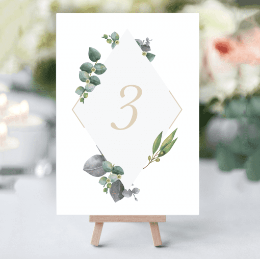 Delicate Foliage Table Numbers - designed by Rodo Creative in Manchester