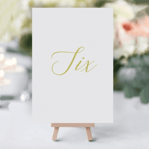 Elegant Gold Table Numbers - Designed by Rodo Creative in Manchester