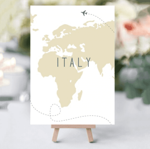Where in the World Table Names- Designed by Rodo Creative, Manchester