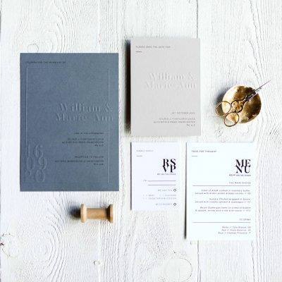 Blind Embossed Wedding Invitations - Designed by Rodo Creative, Manchester