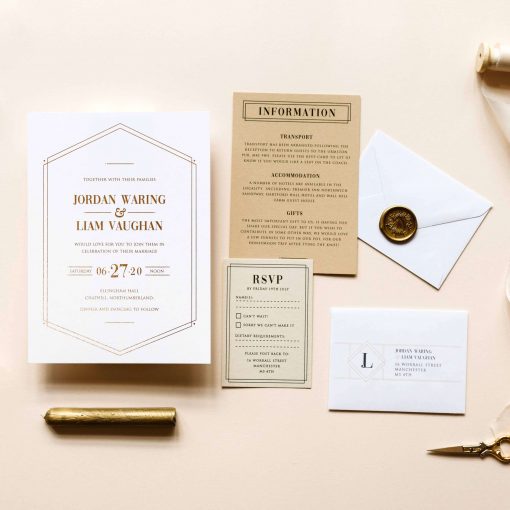 Gatsby Lux Wedding Invitations - Designed by Rodo Creative, Manchester