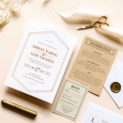 Gatsby Lux Wedding Invitations - Designed by Rodo Creative, Manchester