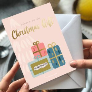 Christmas Gift Surprise Scratch Card By Rodo Creative in Manchester.