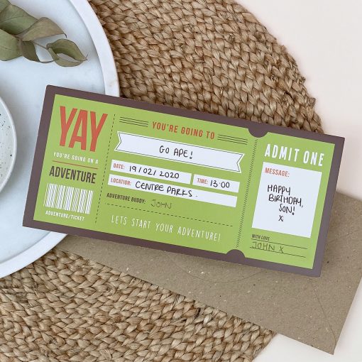 Adventure Ticket - Designed by Rodo Creative - Wedding stationery and greetings card design