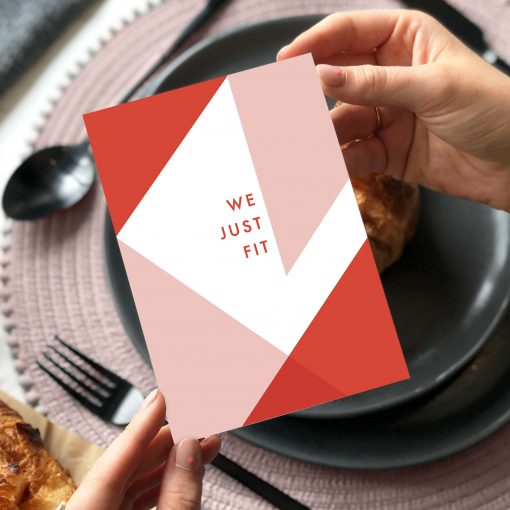 We Just Fit Love Card for a Special Occassion - Designed by Rodo Creative in Manchester