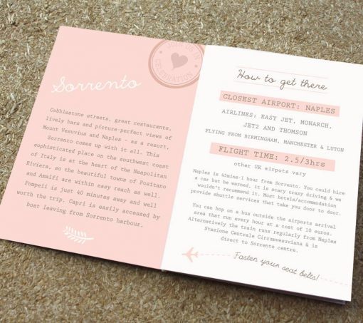Blush Passport Wedding Invitation Designed by Rodo Creative Manchester