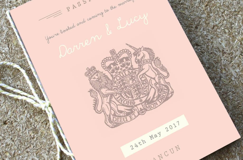 Blush Passport Wedding Invitation Designed by Rodo Creative Manchester