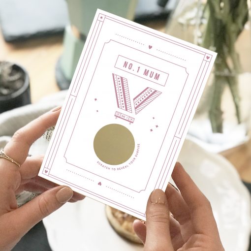 No.One Mum Medal Scratch Card - Designed by Rodo Creative in Manchester