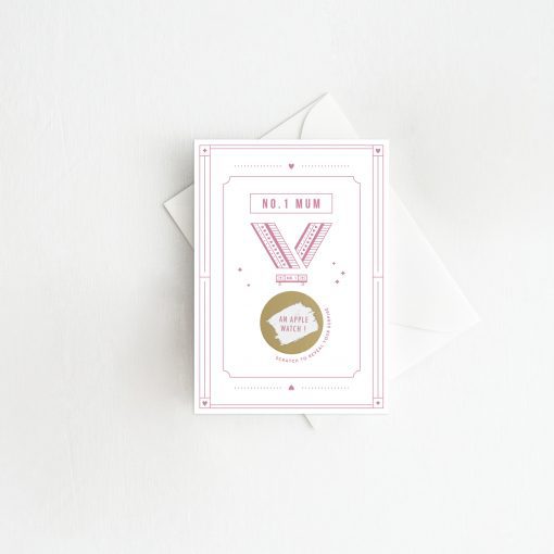 No.One Mum Medal Scratch Card - Designed by Rodo Creative in Manchester