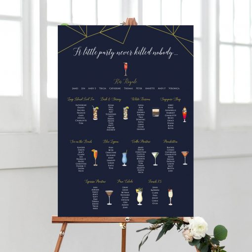 Cocktails Table plan for a Wedding or Special Occasion - By Rodo Creative