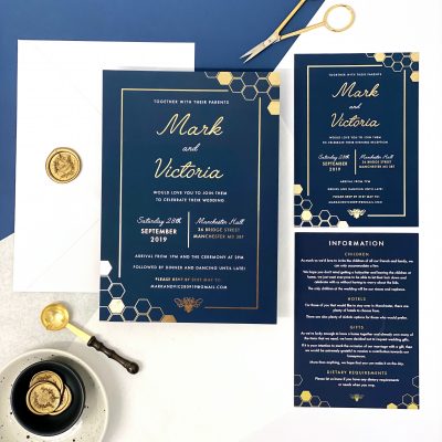Manchester Bee Wedding Invitations - Perfect for a Manchester wedding.