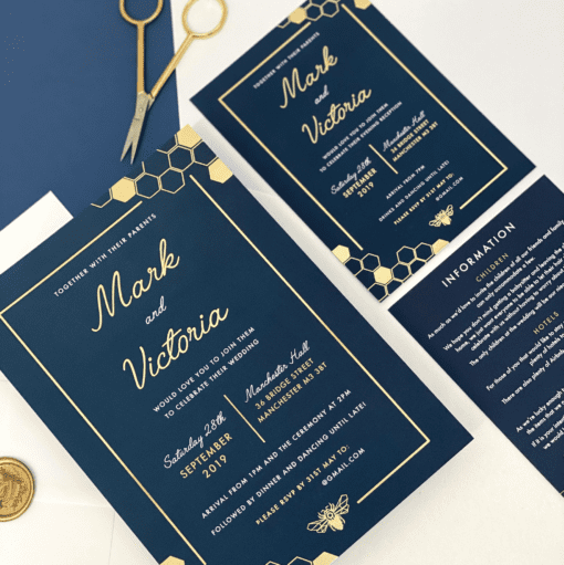 Manchester Bee Wedding Invitations - Perfect for a Manchester wedding. Designed by Rodo Creative