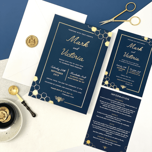 Manchester Bee Wedding Invitations - Perfect for a Manchester wedding. Designed by Rodo Creative