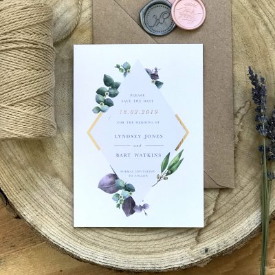 Botanical Diamond Save the Date - Designed by Rodo Creative