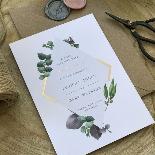 Botanical Diamond Save the Date - Designed by Rodo Creative