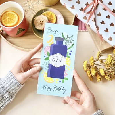 Illustrated Birthday Gin Card - Designed by Rodo Creative