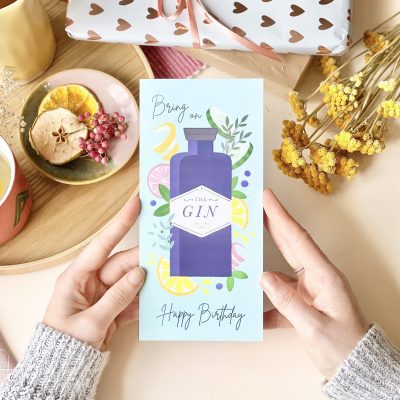 Illustrated Birthday Gin Card - Designed by Rodo Creative